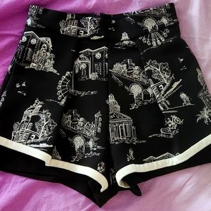 MAJE Womens Polyester Black/White Embroidered logo Pantaloni shorts Size 36